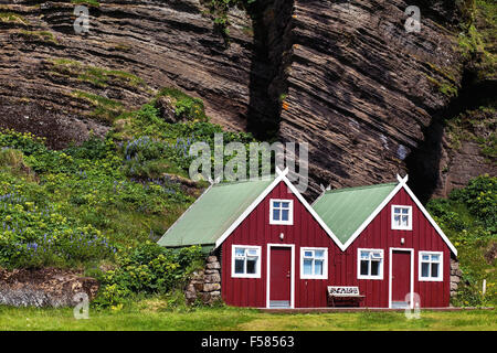 Scandinavian case tradizionali in Islanda Foto Stock