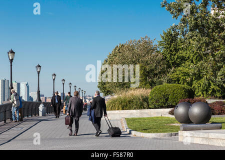 La Esplanade di Battery Park City, NYC, STATI UNITI D'AMERICA Foto Stock