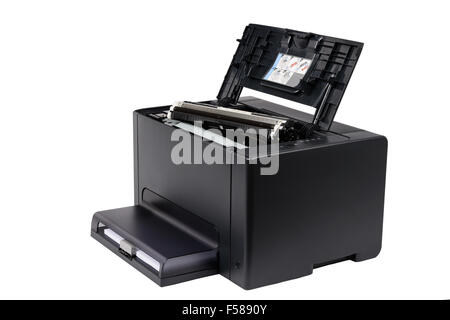 Stampante laser isolato su uno sfondo bianco Foto stock - Alamy