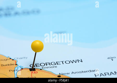Georgetown imperniata su una mappa di America Foto Stock