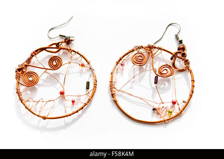 Orecchini isolato su bianco Foto Stock
