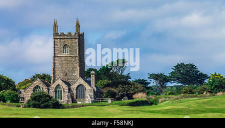 St Uny chiesa in Lelant, Cornwall, Regno Unito. Foto Stock