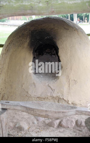 Il vecchio forno del pane - stufa a legna Foto Stock