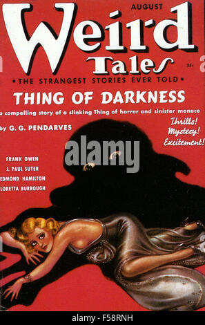 WEIRD TALES Agosto 1937 copertina di American fantasy magazine Foto Stock