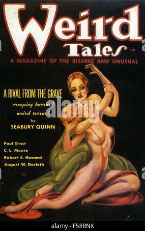 WEIRD TALES Gennaio 1936 copertina di American fantasy magazine Foto Stock