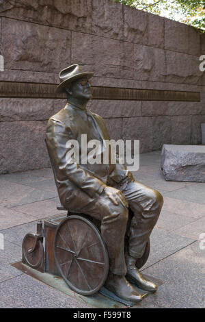 Franklin Delano Roosevelt Memorial statua - Washington DC, Stati Uniti d'America Foto Stock