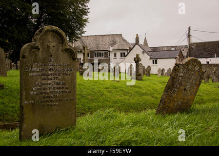 Una piovosa giornata di ottobre in Chagford vicino a Dartmoor in Devon Foto Stock