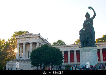 Bavaria statua, Oktoberfest Monaco di Baviera, Germania Foto Stock