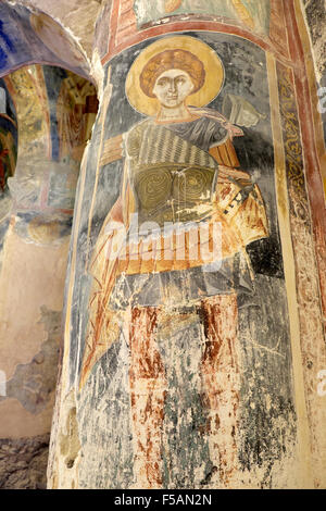 Monastero di Antiphonitis affresco all'interno chiesa in Esentepe nella Repubblica Turca di Cipro del Nord KATHY DEWITT Foto Stock