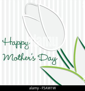 Felice Festa della Mamma tulip scheda in formato vettoriale. Illustrazione Vettoriale