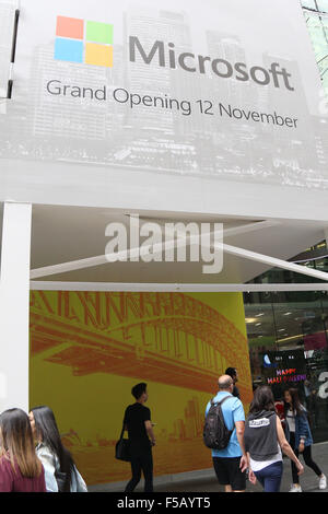 Sydney, Australia. Il 31 ottobre 2015. Microsoft celebrerà la grande apertura del primo Microsoft Flagship Store al di fuori del Nord America il 12 novembre a Sydney. Credito: Richard Milnes/Alamy Live News Foto Stock