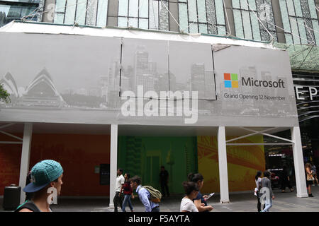 Sydney, Australia. Il 31 ottobre 2015. Microsoft celebrerà la grande apertura del primo Microsoft Flagship Store al di fuori del Nord America il 12 novembre a Sydney. Credito: Richard Milnes/Alamy Live News Foto Stock