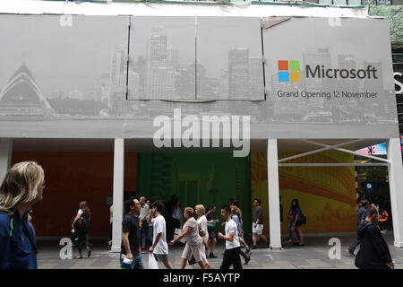 Sydney, Australia. Il 31 ottobre 2015. Microsoft celebrerà la grande apertura del primo Microsoft Flagship Store al di fuori del Nord America il 12 novembre a Sydney. Credito: Richard Milnes/Alamy Live News Foto Stock