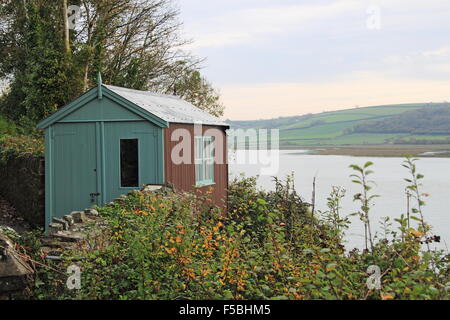 Dylan Thomas iscritto shed, Laugharne, Carmarthenshire, il Galles, la Gran Bretagna, Regno Unito, Gran Bretagna, Europa Foto Stock