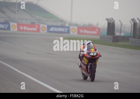 Dal Circuito di Sepang, in Malesia. 24 ott 2015. Brad legante durante la qualificazione per la classe Moto3 della MotoGP della Malesia Foto Stock