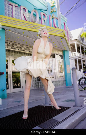 Marilyn Monroe statua al Tropico Cinema, Key West, FL USA travel Foto Stock