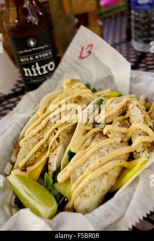 Garbo's Grill Food Cart , Cayo Pesce, Key West Florida USA cibo incredibile nascosto tra Grunt's Bar e di un parcheggio sulla Caroline Foto Stock