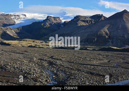 Oraefajokull dei ghiacciai e montagne del Vatnajokull National Park, Islanda Foto Stock