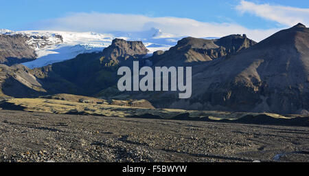 Oraefajokull dei ghiacciai e montagne del Vatnajokull National Park, Islanda Foto Stock