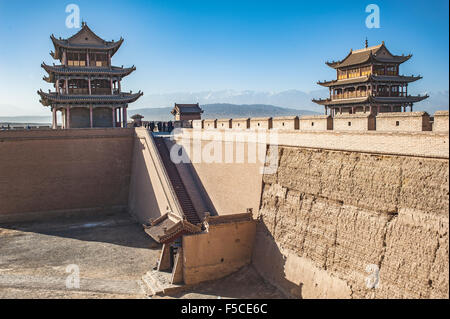 Il castello di Jiayuguan,Gansu della Cina Foto Stock
