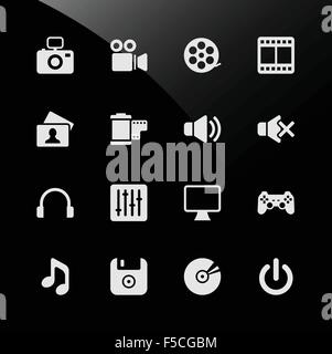 Multimedia Web icone Illustrazione Vettoriale