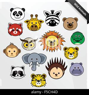 La fauna animale Cartoon carino Illustrazione Vettoriale