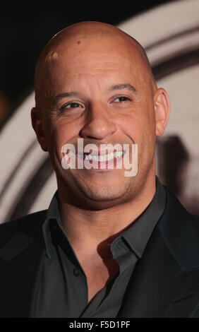 Londra, UK, 19 OTT 2015: Vin Diesel assiste l'ultimo Witch Hunter premiere del film a Londra Foto Stock