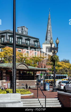 Harvard Square, Cambridge, Massachusetts, STATI UNITI D'AMERICA Foto Stock