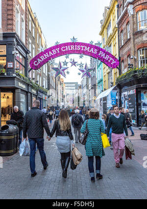 Carnaby Street Christmas Party London REGNO UNITO Foto Stock