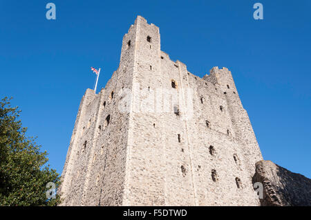 Rochester Castle, Boley Hill, Rochester, Kent, England, Regno Unito Foto Stock