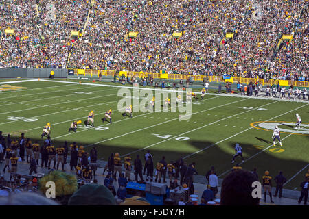 Lambeau Field di Green Bay, Wisconsin è casa di NFL Football Team Green Bay Packers. Foto Stock