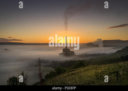 Hope Valley, Derbyshire Peak District, inversione di temperatura Foto Stock