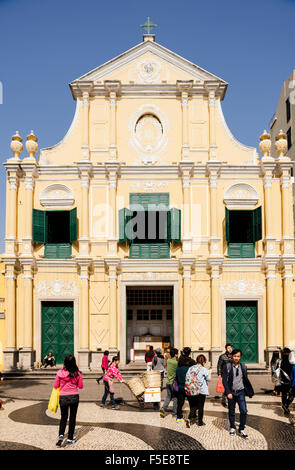 La facciata della Cattedrale di San Paolo, Macau, Cina e Asia Foto Stock