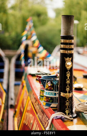 Dettaglio del canal boat, Canal Cavalcata, Little Venice, London, England, Regno Unito, Europa Foto Stock