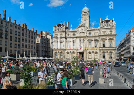 Place des Terreaux a Lione, Rhone, Francia, Europa Foto Stock