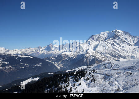 Mont Blanc in Saint-Gervais les Bains, Haute-Savoie, sulle Alpi francesi, Francia, Europa Foto Stock