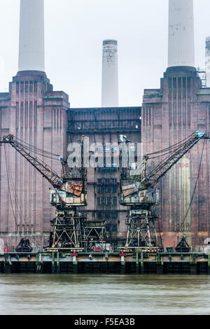 Battersea Power Station di Londra, Inghilterra, Regno Unito, Europa Foto Stock
