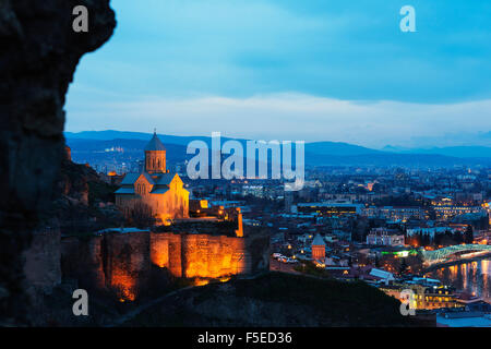 La chiesa di San Nicola sulla sommità della fortezza di Narikala, Tbilisi, Georgia, nel Caucaso e in Asia Centrale, Asia Foto Stock