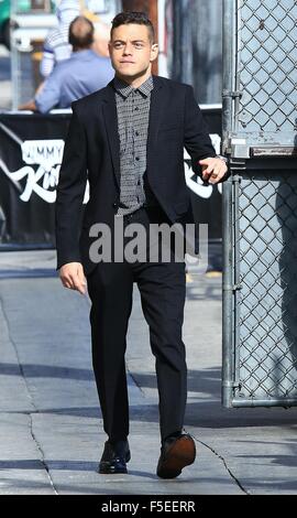 Celebrità a l'ABC studios per 'Jimmy Kimmel Live!' dotata di: Rami Malek dove: Los Angeles, California, Stati Uniti quando: 01 Set 2015 Foto Stock