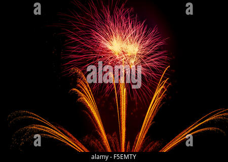 Fuochi d'artificio celebrare Halloween a Longleat, Wiltshire, Inghilterra, Regno Unito Foto Stock