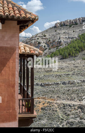 Albarracin villaggio heritage route del medioevo e stile mudéjar. Teruel Aragona, Spagna Foto Stock