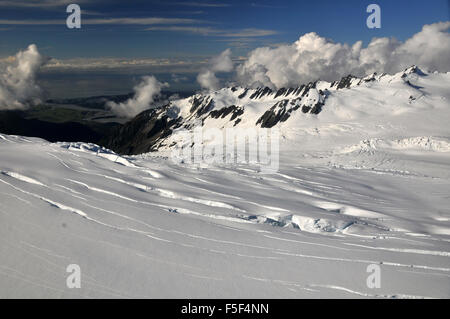 Ghiacciai e nevi a Aoraki o il Parco nazionale di Mount Cook, isola del Sud, Nuova Zelanda Foto Stock