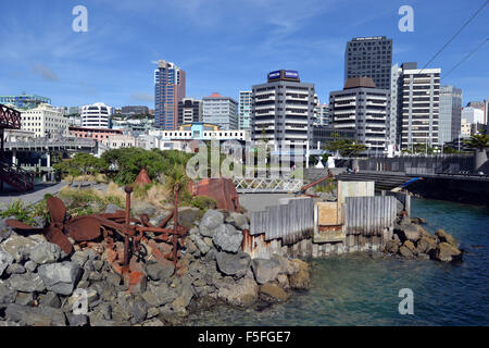 Costiera urbana, Wellington, Isola del nord, Nuova Zelanda Foto Stock