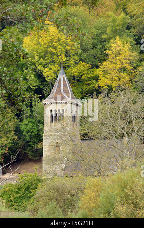 Santa Margherita è la Chiesa, Welsh Bicknor sulle rive del fiume Wye. Costruito 1858 Foto Stock