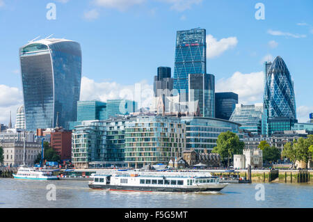 London City of London skyline distretto finanziario grattacieli River Thames City of London UK GB Europe Foto Stock