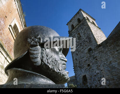 Francisco de Orellana (1511-1546). Il conquistador spagnolo e di explorer. Busto. Trujillo. Extremadura. Spagna. Foto Stock