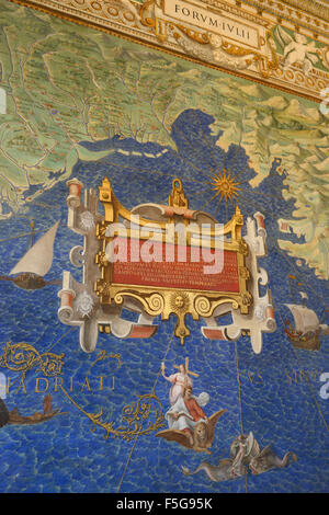 Roma. L'Italia. Forum Julii, da Venezia a Pola (dettaglio), galleria di mappe, Musei Vaticani. Foto Stock