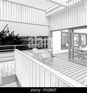 Casa di layout e disegni di architettura Foto Stock