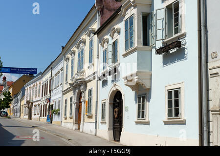 Street con Haydn House di Joseph Haydn vicolo, centro storico, Eisenstadt, Burgenland, Austria Foto Stock