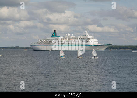 Eckernfoerde, Germania, la nave di crociera Albatros in Eckernfoerder Bay Foto Stock